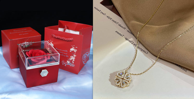 Magnetic Four-Leaf Clover Heart Locket Necklace — PuraVeil
