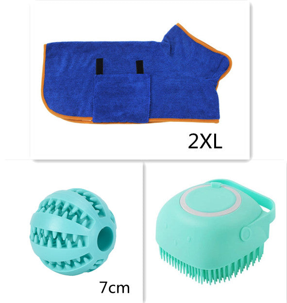 Silicone Pet Bath Brush — Massage Glove with Shampoo Dispenser