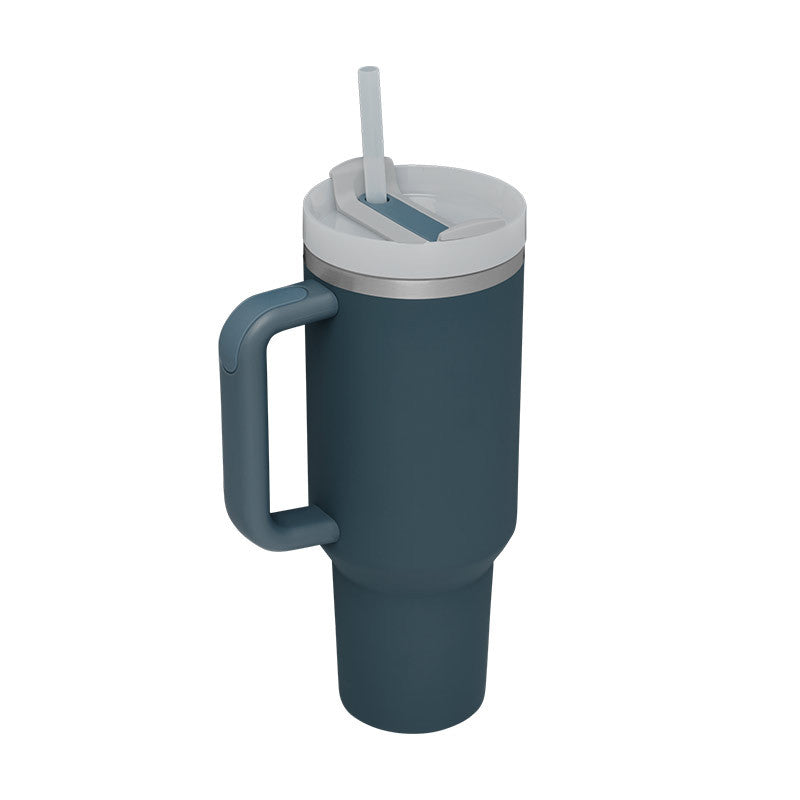 40 oz Insulated Tumbler with Handle & Straw — Vacuum Sealed — PuraVeil