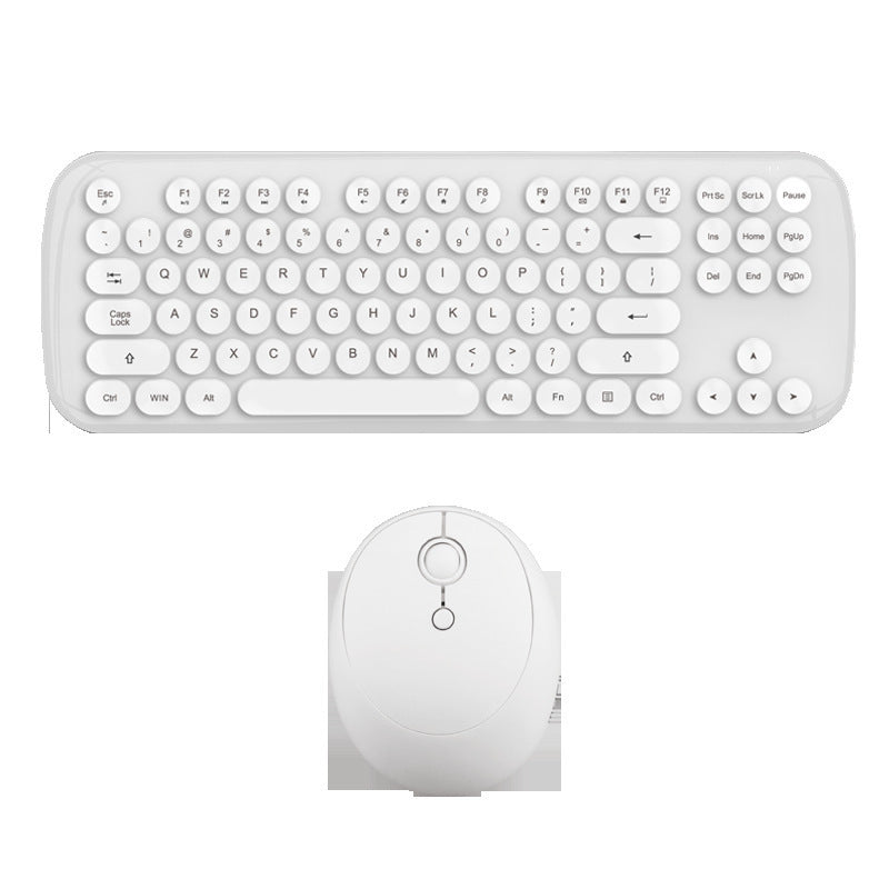 Wireless Retro Keyboard & Mouse Combo — Pastel Aesthetic — PuraVeil