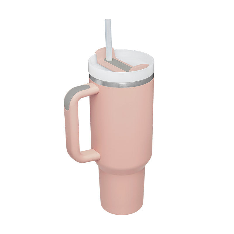 40 oz Insulated Tumbler with Handle & Straw — Vacuum Sealed — PuraVeil