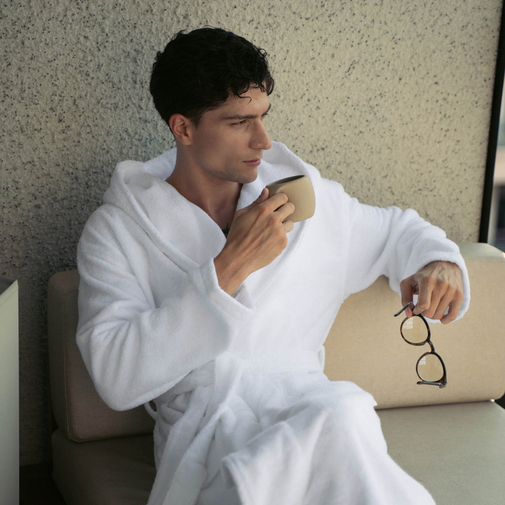Ultraplush Australian Cotton Bathrobe in use - PuraVeil